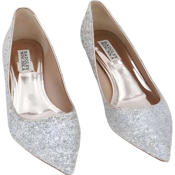 Badgley Mischka Women's Madison II Pump, Glitter Champagne Size 8 - Picture 1 of 6